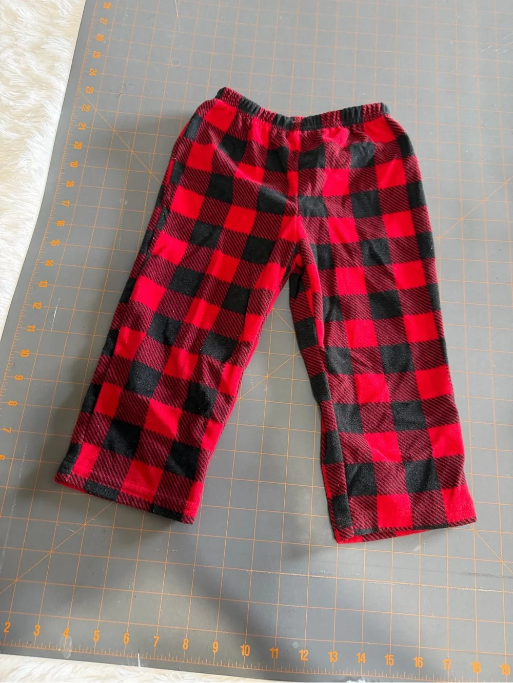 Kids Red and Black Buffalo Plaid Fleece Pajama Pants carters 2T